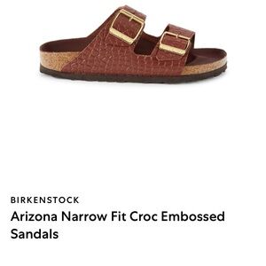 Birkenstock Arizona Croc Embossed Slides